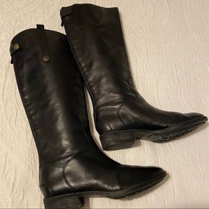 Sam Edelman Leather Knee High Penny Black Boots